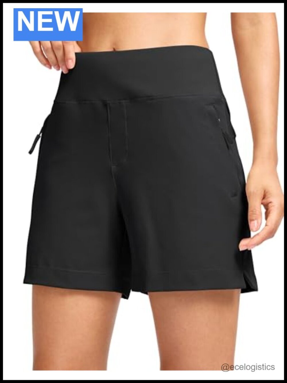 High Waisted Hiking Golf Shorts with 3 Zipper Pockets Quick Dry Lightweight